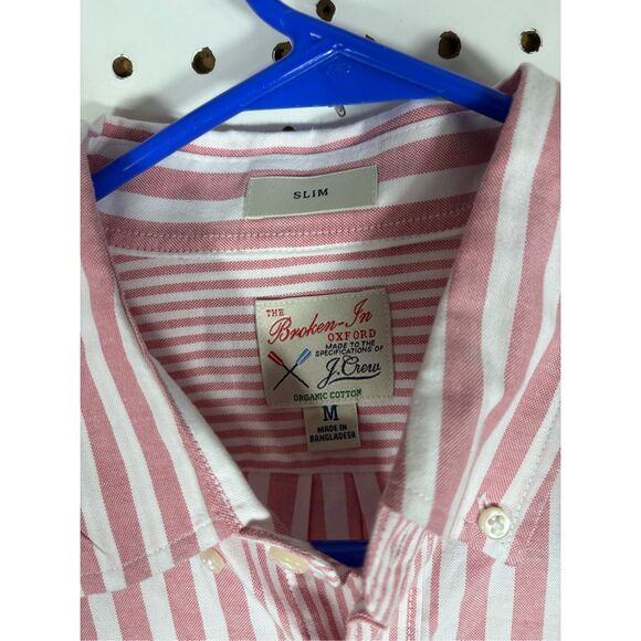 J.Crew broken in striped Oxford button down shirt size M slim fit - Picture 4 of 4